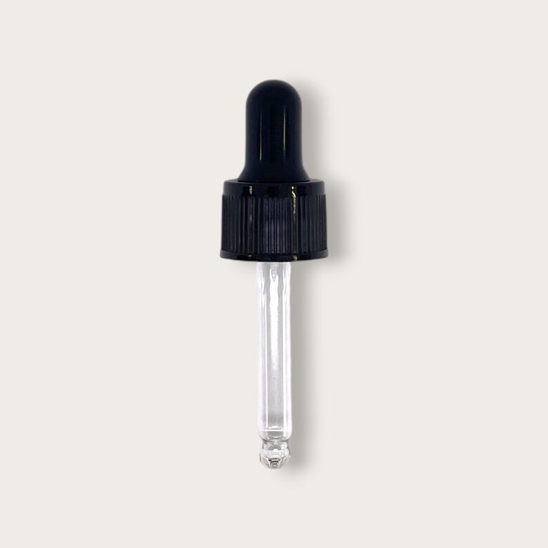 Glass Pipette for 10 ml Bottles Black without Tamper Evident Ring